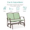 2 Seat Mesh Patio Loveseat Swing Glider Rocker with Armrests