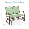 2 Seat Mesh Patio Loveseat Swing Glider Rocker with Armrests