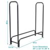 Indoor/Outdoor Black Metal Firewood Rack with Cover