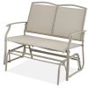 2 Seat Mesh Patio Loveseat Swing Glider Rocker with Armrests