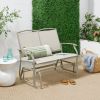2 Seat Mesh Patio Loveseat Swing Glider Rocker with Armrests