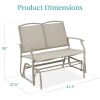 2 Seat Mesh Patio Loveseat Swing Glider Rocker with Armrests