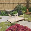 Outdoor 4-ft Wooden Garden Bridge in Rustic Wood Finish
