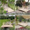 Outdoor 4-ft Wooden Garden Bridge in Rustic Wood Finish