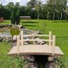 Outdoor 4-ft Wooden Garden Bridge in Rustic Wood Finish