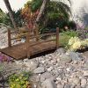 Outdoor 4-ft Wooden Garden Bridge in Rustic Wood Finish