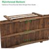 Outdoor 4-ft Wooden Garden Bridge in Rustic Wood Finish