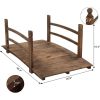 Outdoor 4-ft Wooden Garden Bridge in Rustic Wood Finish