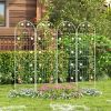 Set of 2- 6-ft Galvanized Steel Outdoor Garden Trellis Metal Finish
